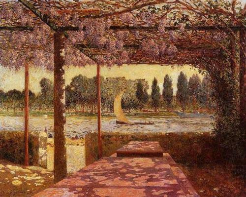 unknow artist The Trellis by the River oil painting picture